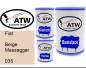 Preview: Fiat, Beige Messagger, 035: 500ml Lackdose + 500ml Klarlack + 250ml Härter - Set, von ATW Autoteile West.